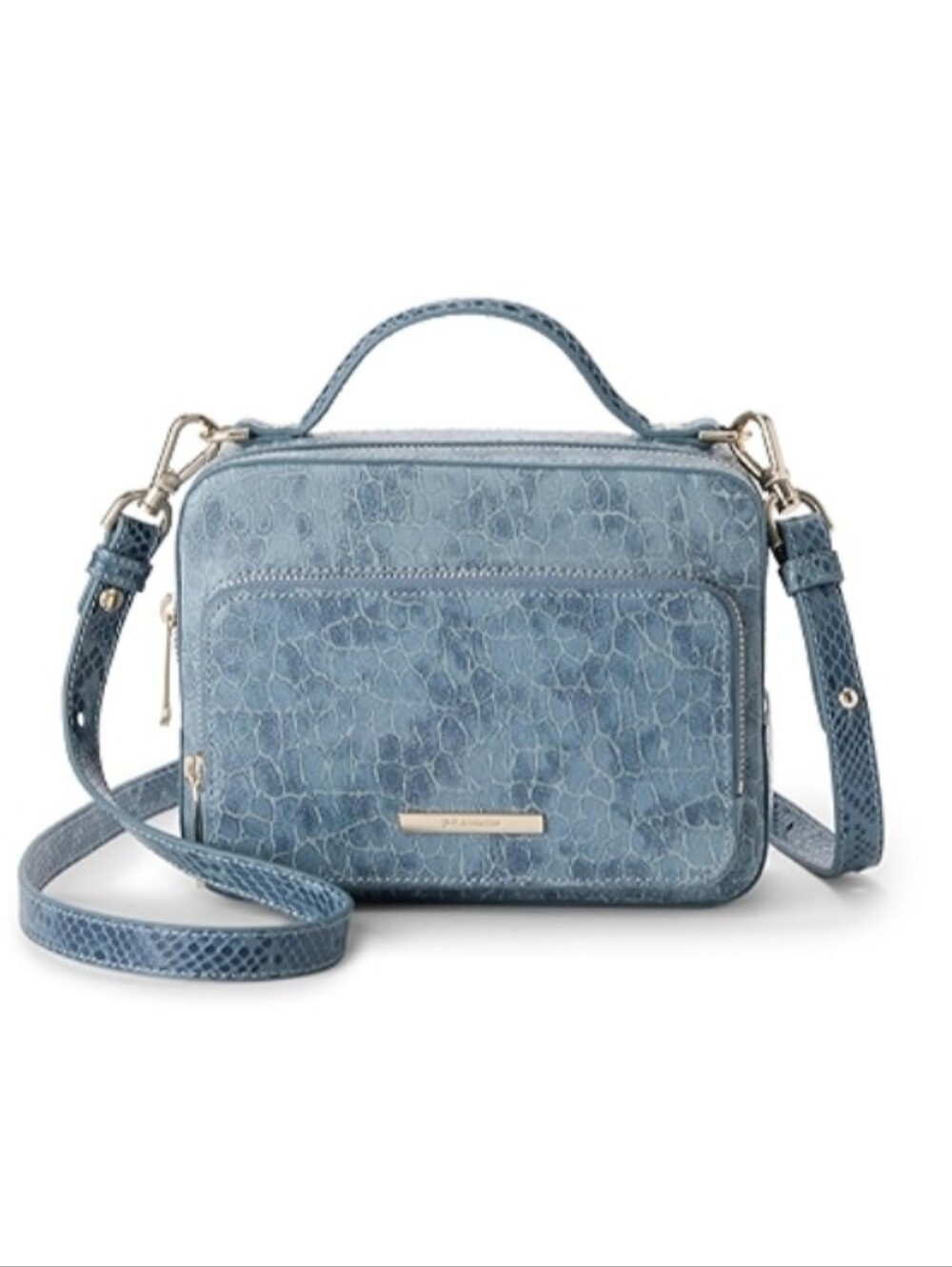 NWOT Brahmin Tori Bellbottom Blue Zostera Compact Crossbody Leather Bag
